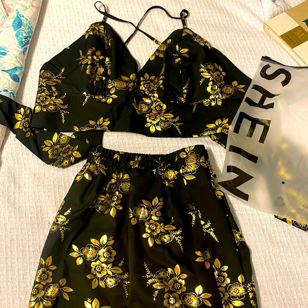 2 piece chiffon outfit